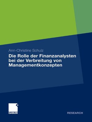 cover image of Die Rolle der Finanzanalysten bei der Verbreitung von Managementkonzepten